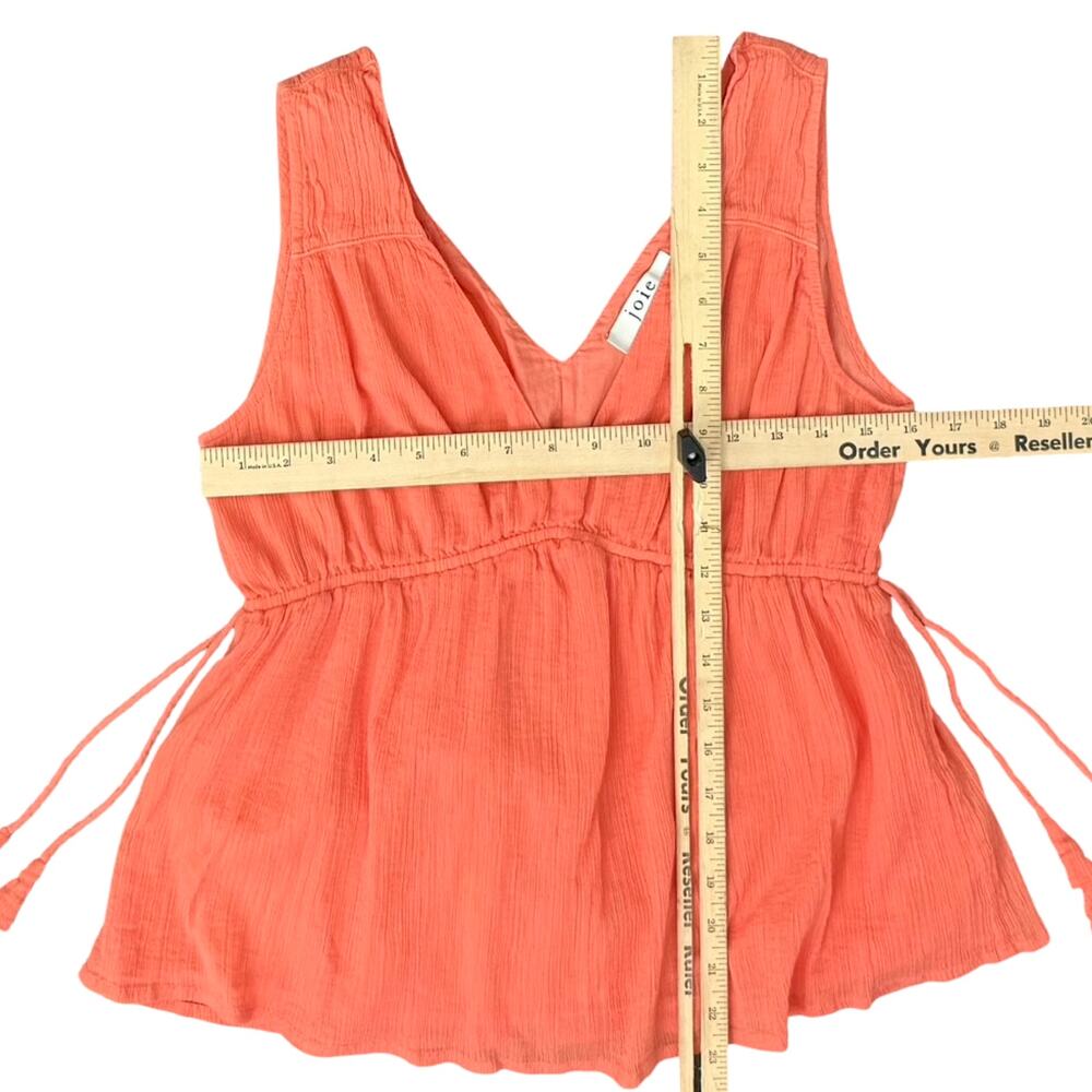 Joie Orange Lytle Sleeveless Drawstring Tassel 100% Cotton Gauze Tank Top size S - Picture 3 of 9